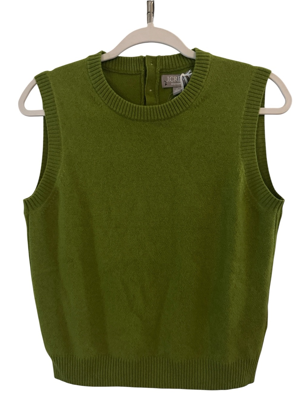 J. Crew August Peridot Sleeveless Cashmere Sweater Shell size Medium New Office